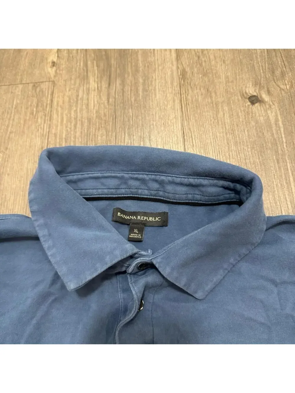 Banana Republic blue long sleeve polo shirt Size XL #preppy #polo